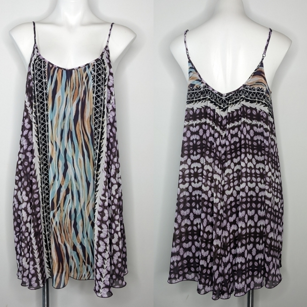 ✨3/$15 Express black blue purple orange shift mini dress M